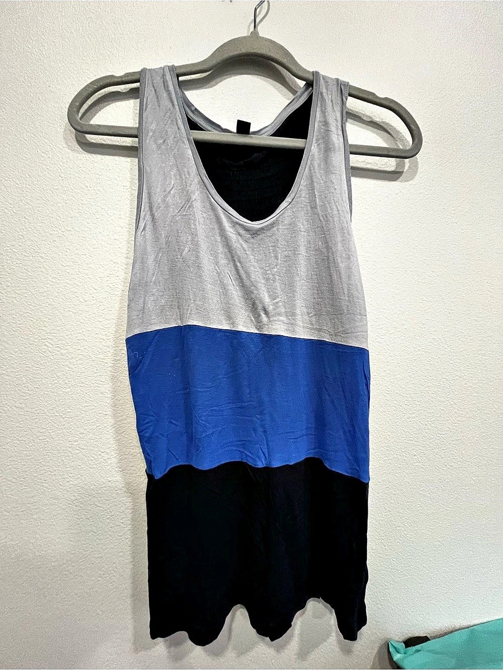 Banana Republic Color Block Mini Dress in Gray & Blue Size Small